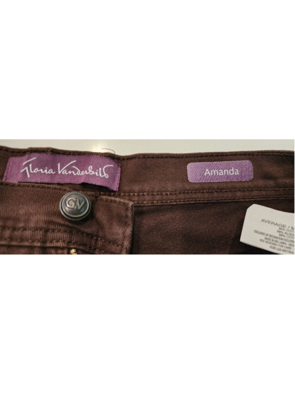 Gloria Vanderbilt Amanda Brown Stretch Jeans Pants Size 10 Womens Straight Leg - Picture 6 of 12